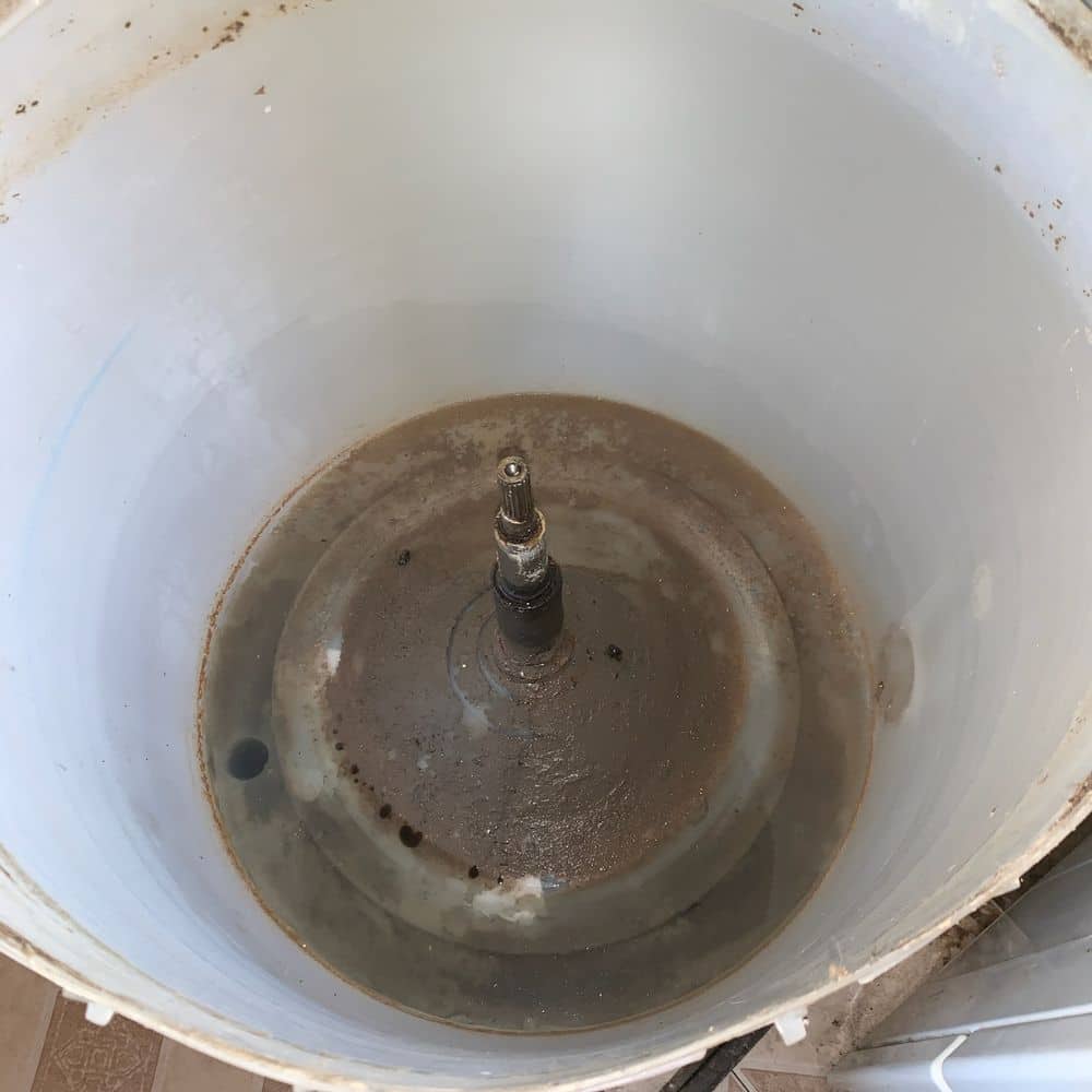 Dryer drum interior before maintenance